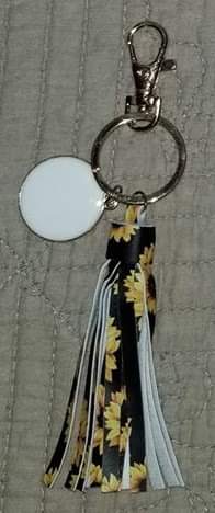 Sunflower tassel Key Chain can be monogrammed