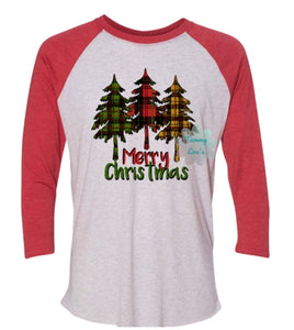 Merry Christmas Plaid Trees Sublimation