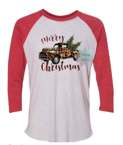 Merry Christmas Leopard Truck Sublimation