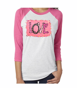 LOVE Pink Background Sublimation