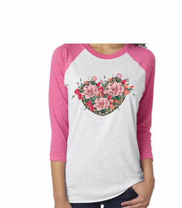 Leopard Floral Heart Sublimation