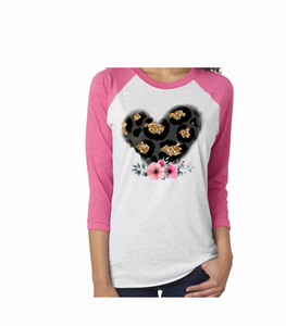 Black Leopard Heart Sublimation