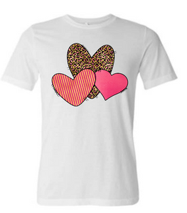 Hearts Leopard Stripes Pink Sublimation