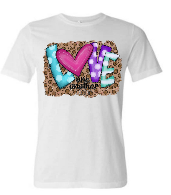 LOVE One Another Leopard Background Sublimation